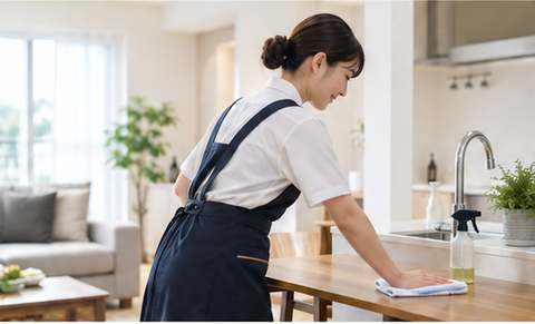 家事代行スタッフによるキッチンの清掃