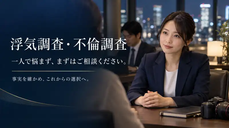 浮気調査・不倫調査 一人で悩まず、まずはご相談ください